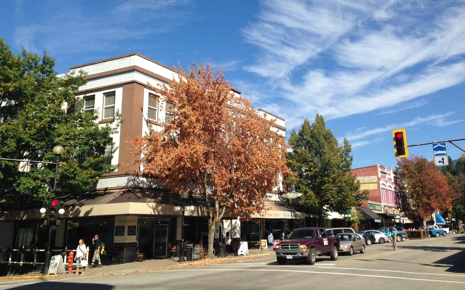 Baker Street in Nelson, BC: shops at street level with floors above